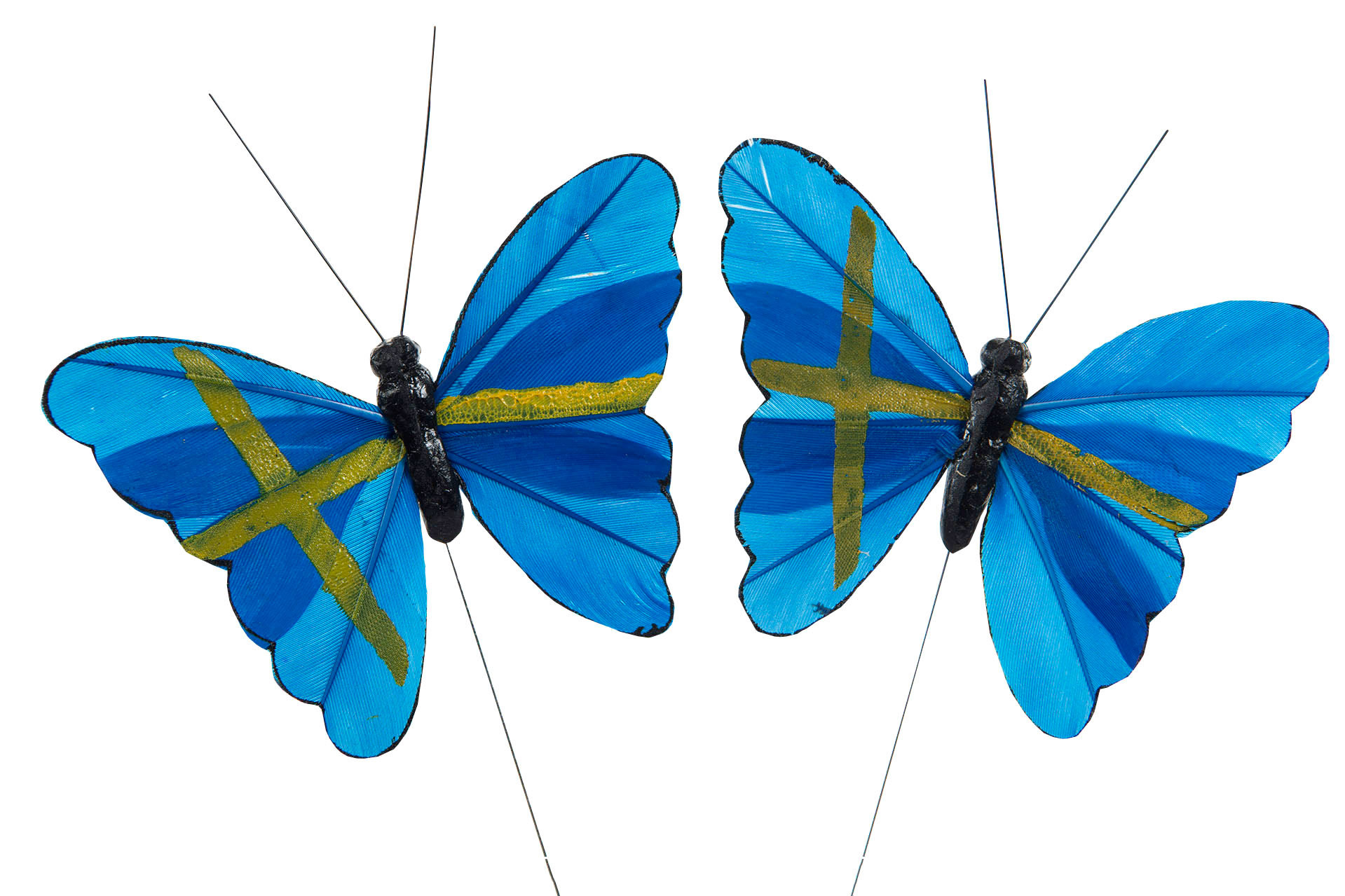 Butterfly/Stick Sweden Flag - 9 cm - 3