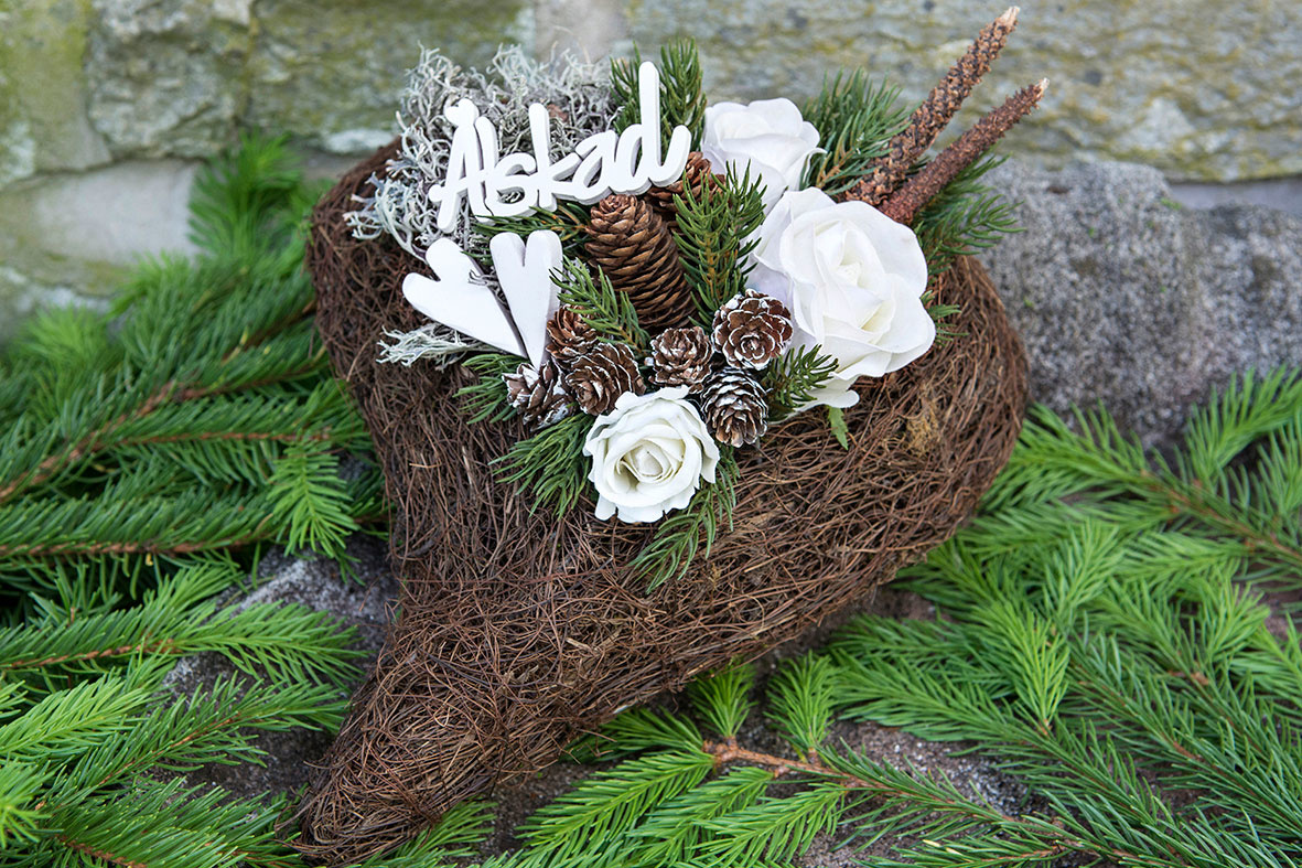 Wooden Heart/Stick White - 4.7 cm - 2