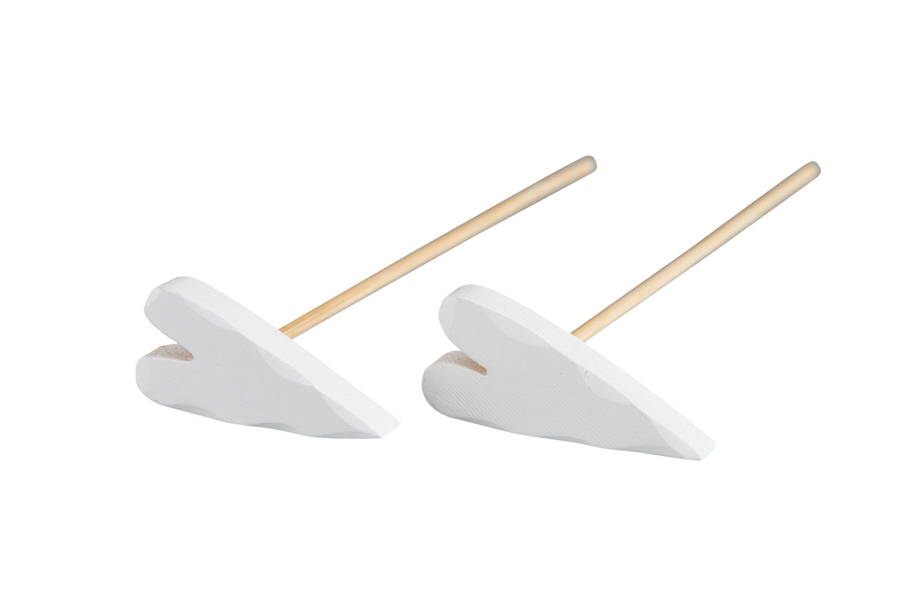 Wooden Heart/Stick White - 4.7 cm - 3