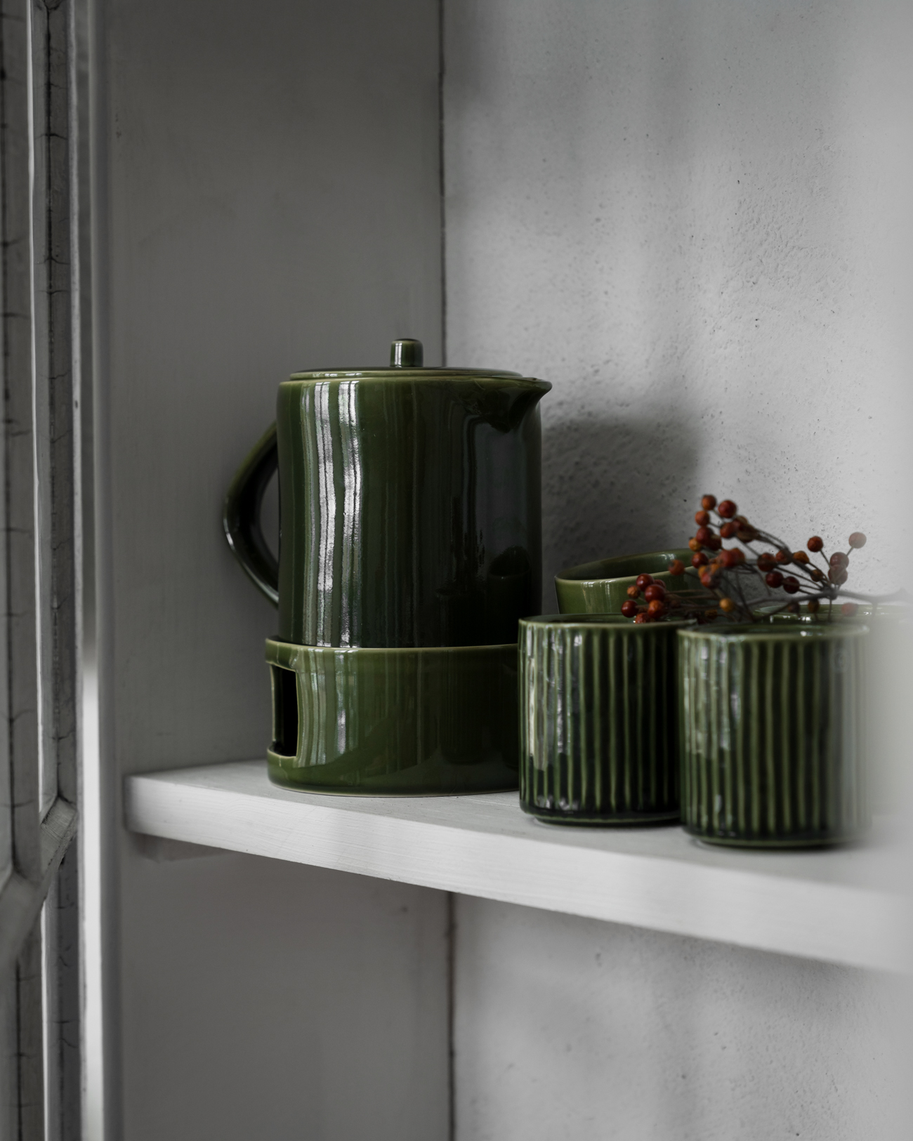 ERNST - Mug - Mulled wine mug - d7 h8 cm Green Stoneware - 2