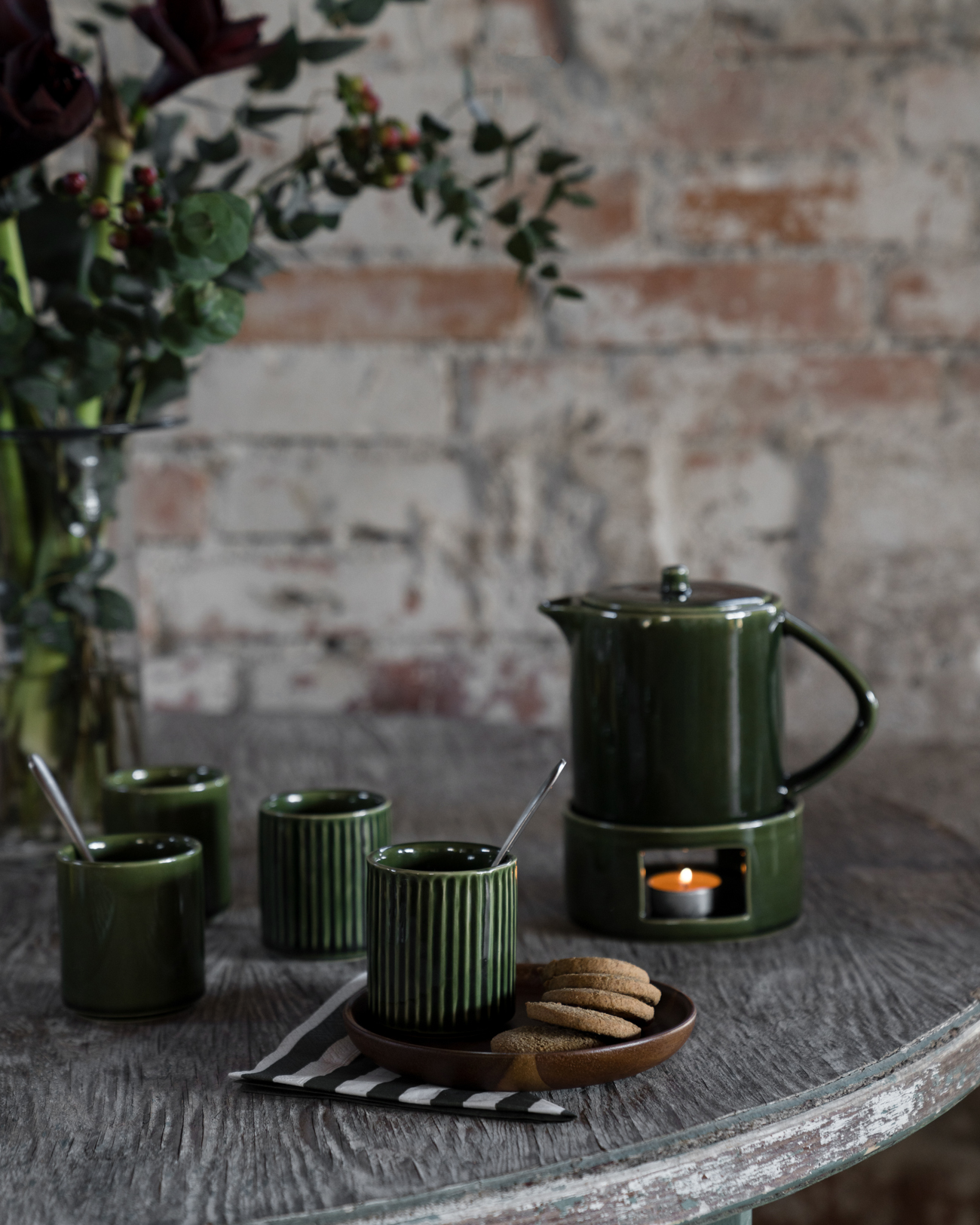 ERNST - Mug - Mulled wine mug - d7 h8 cm Green Stoneware - 3