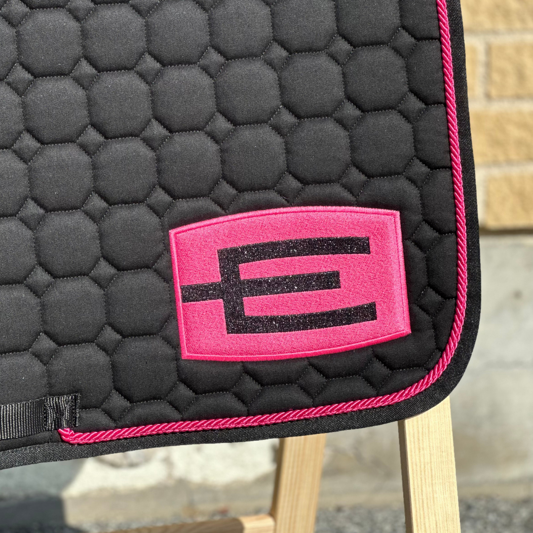 EQUILINE HOPPSCHABRAK MED E-LOGGA BLACK E43 PINK GL./FUCSIA - 2