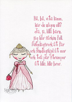 Rimtavla Bä bä vita lamm