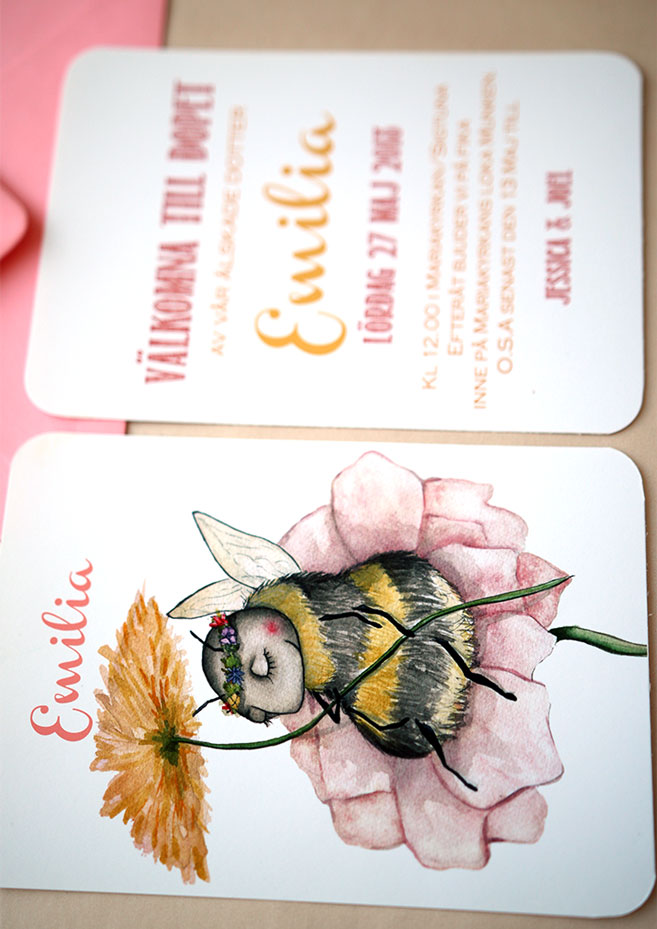 Invitation cards bumble bee - 2