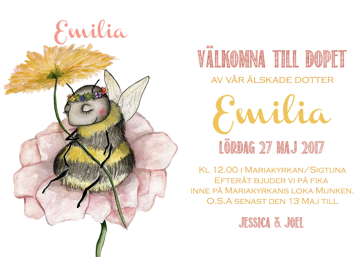 Invitation cards bumble bee - 4
