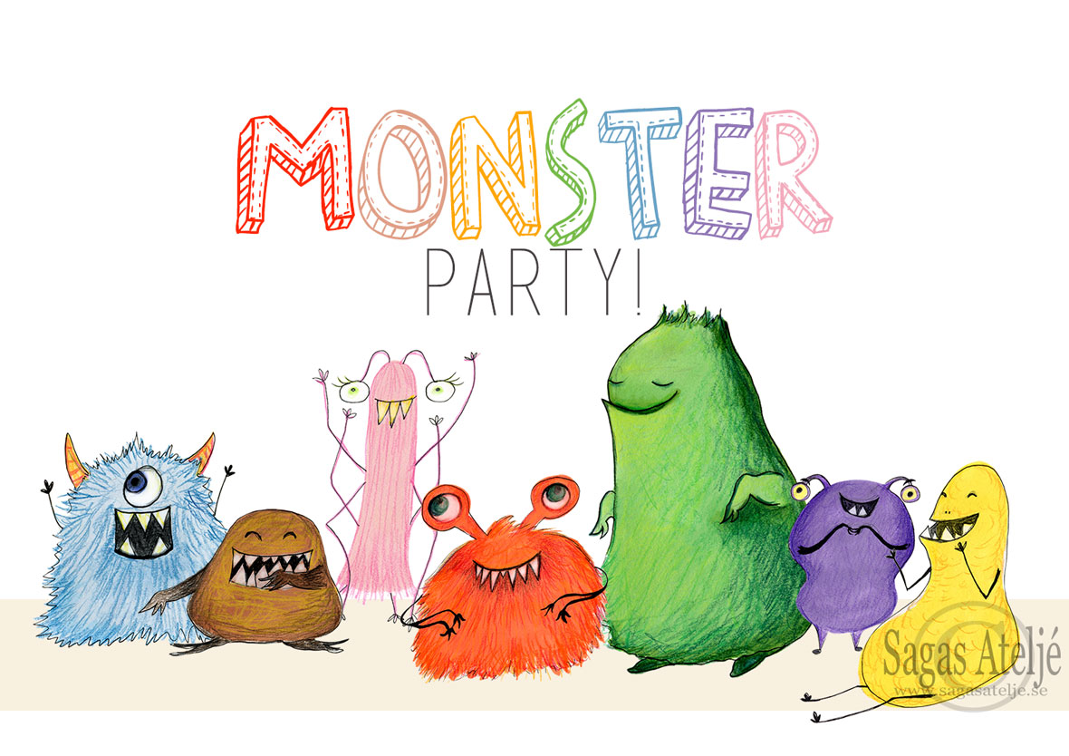 Inbjudningskort Monster - 4