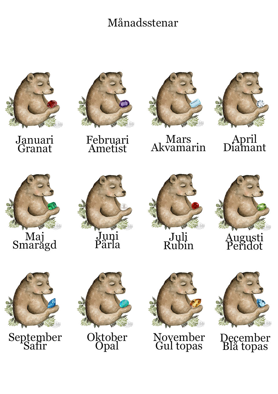 Birth stone Bear - 3