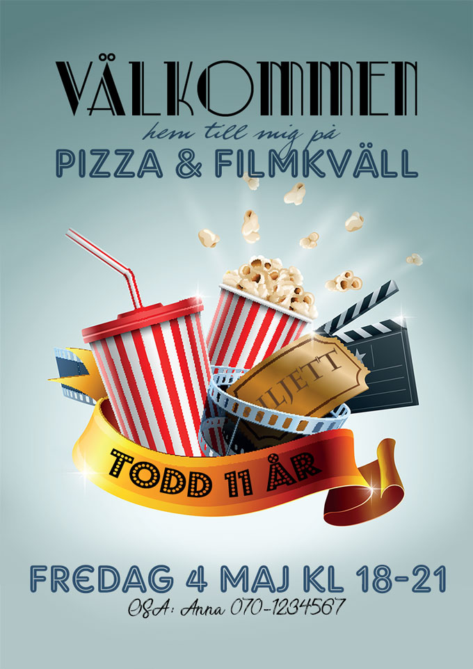 Inbjudningskort Filmkväll - 4
