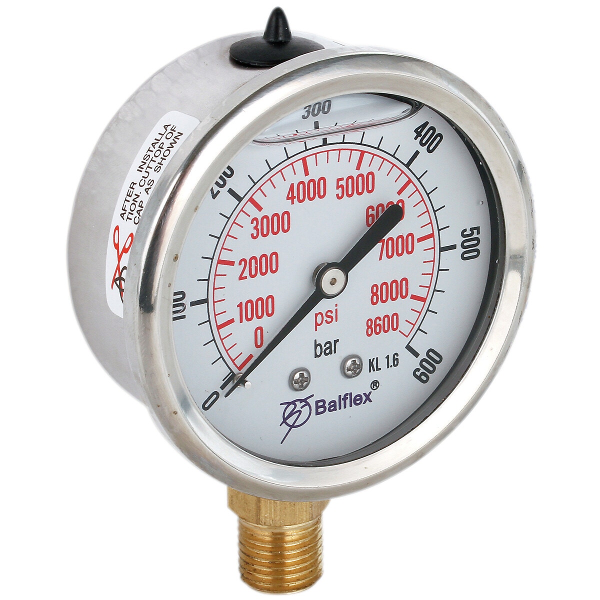 Manometer 600Bar 63Mm 1/4 Bsp Botten Fäste - SVITH.SE