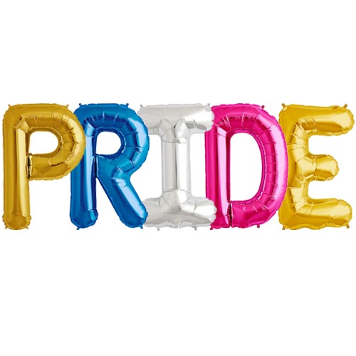 PRIDE FOLIEBALLONGER I BLANDADE FÄRGER