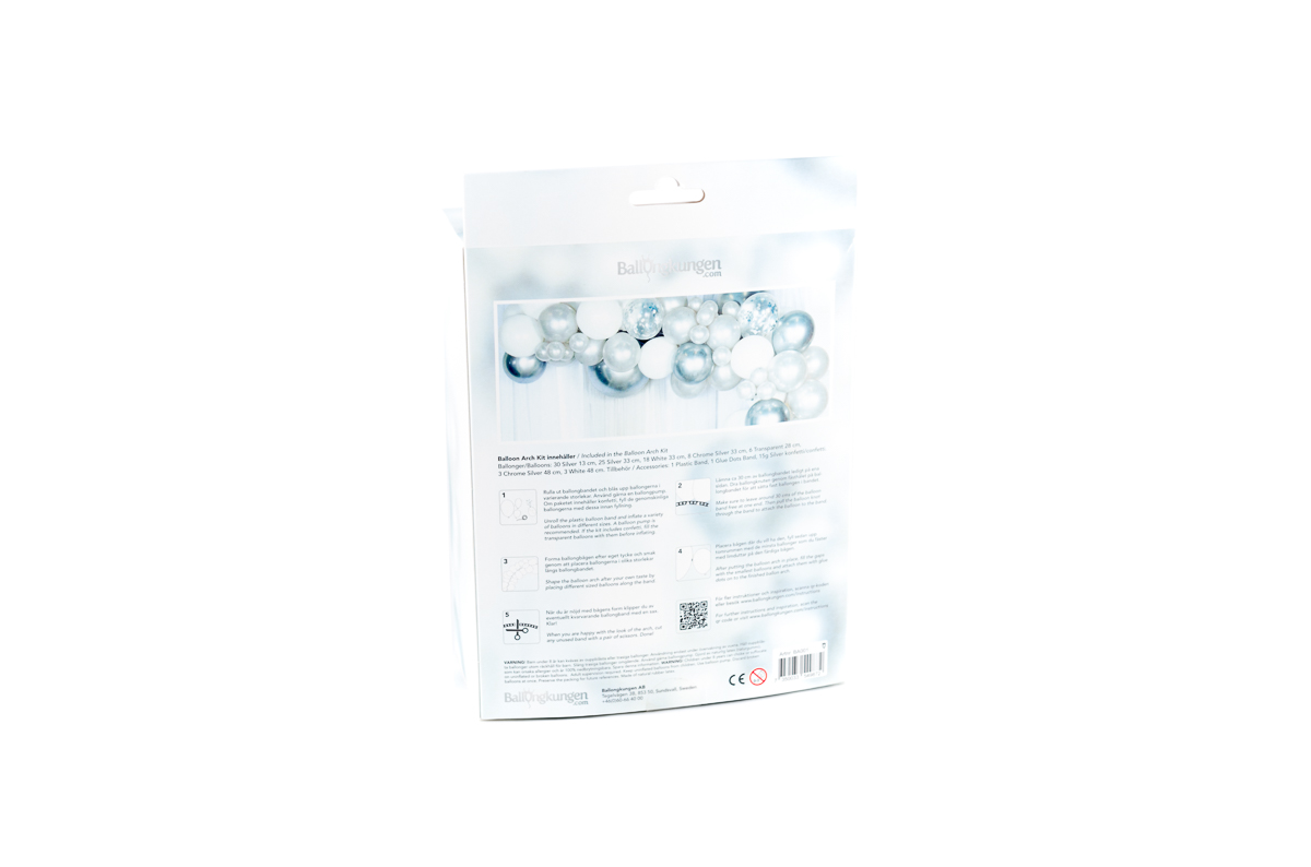 Ballongbåge Kit - Silver/Chrome - 2
