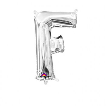MINI BOKSTAVSBALLONG SILVER F