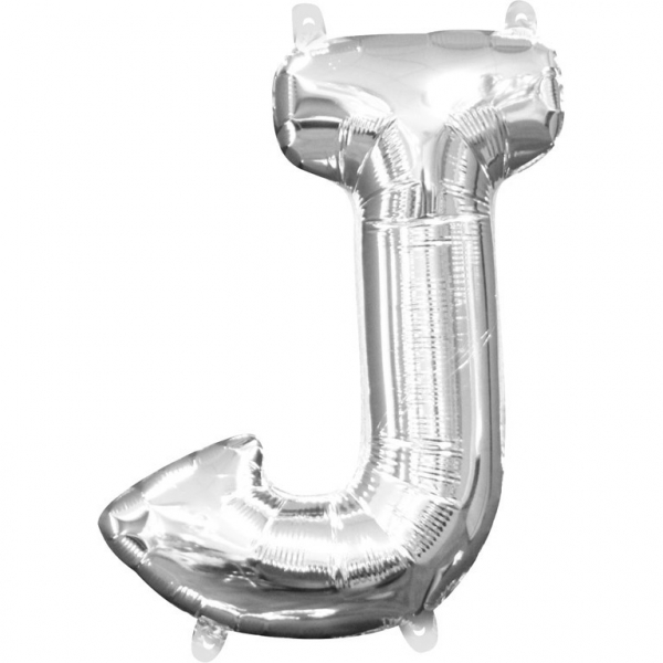 MINI BOKSTAVSBALLONG SILVER J