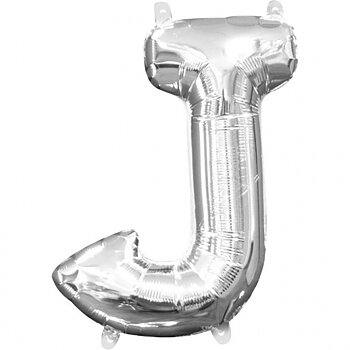 MINI BOKSTAVSBALLONG SILVER J