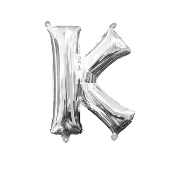 MINI BOKSTAVSBALLONG SILVER K