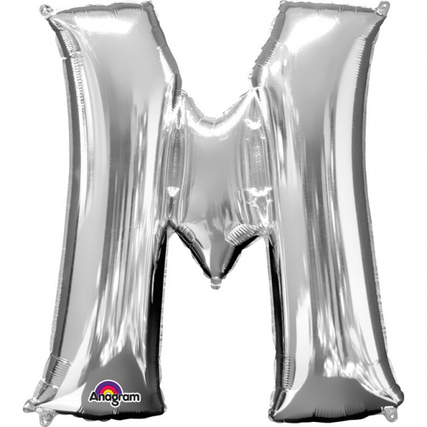 MINI BOKSTAVSBALLONG SILVER M