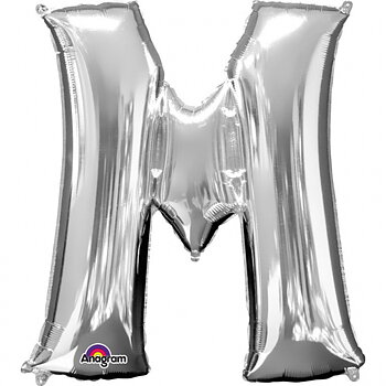 MINI BOKSTAVSBALLONG SILVER M