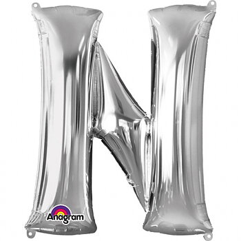 MINI BOKSTAVSBALLONG SILVER N
