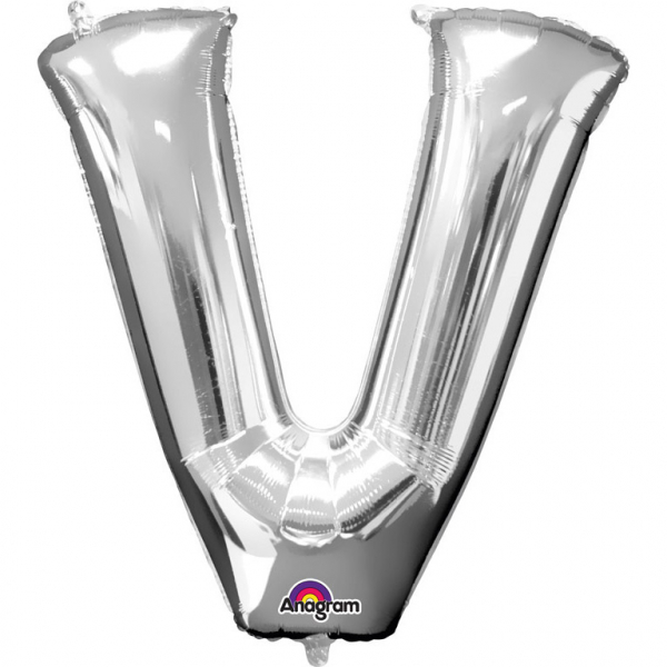 MINI BOKSTAVSBALLONG SILVER V
