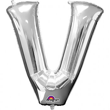 MINI BOKSTAVSBALLONG SILVER V
