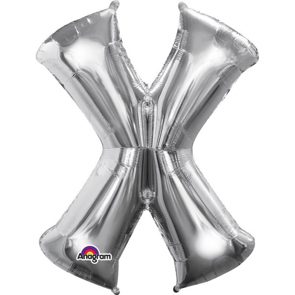 MINI BOKSTAVSBALLONG SILVER X