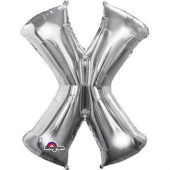 MINI BOKSTAVSBALLONG SILVER X