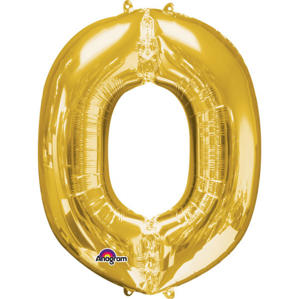 MINI BOKSTAVSBALLONG GULD O