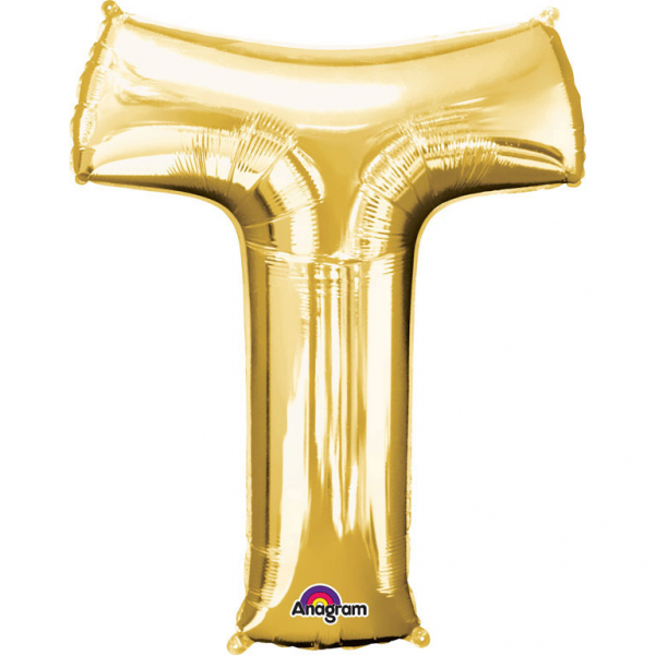 MINI BOKSTAVSBALLONG GULD T