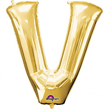MINI BOKSTAVSBALLONG GULD V