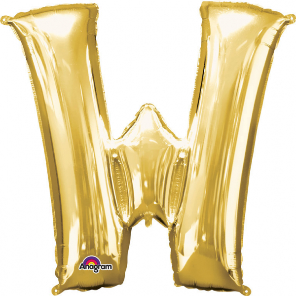 MINI BOKSTAVSBALLONG GULD W