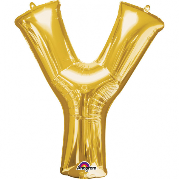 MINI BOKSTAVSBALLONG GULD Y