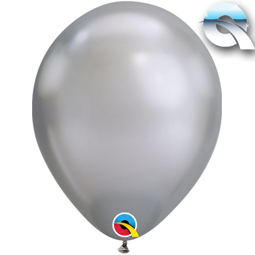 CHROME SILVER  LATEXBALLONG  27CM 