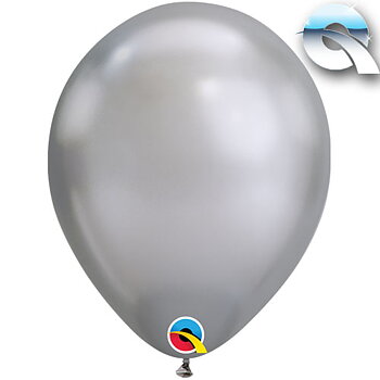 CHROME SILVER  LATEXBALLONG  27CM 