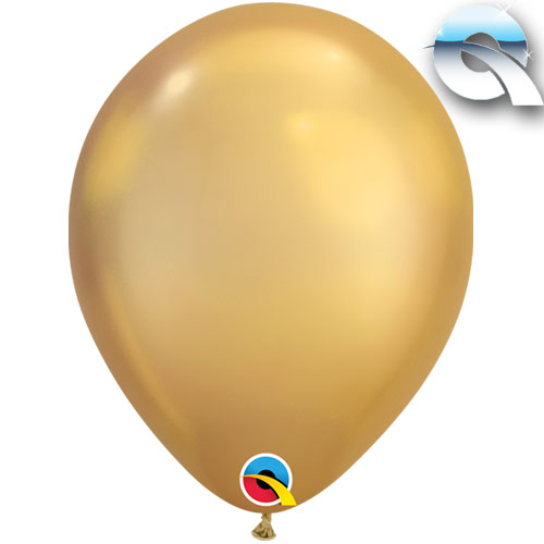 CHROME GOLD  LATEXBALLONG  27CM 