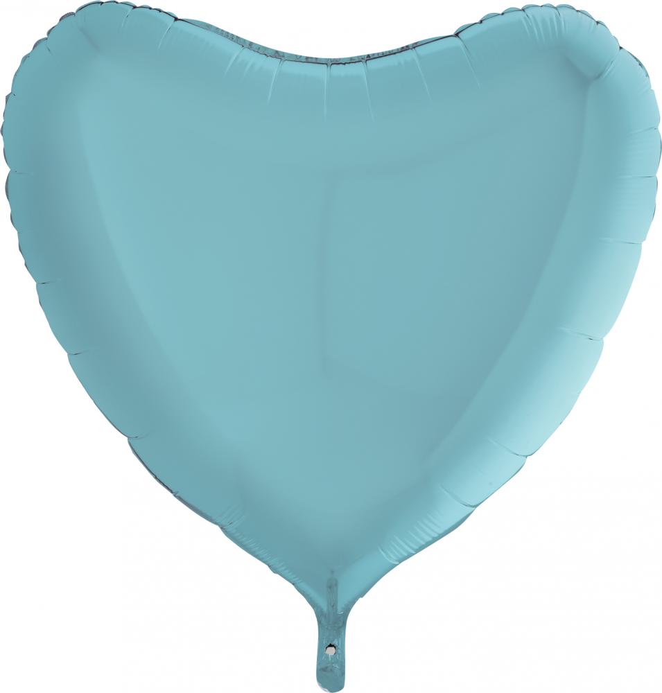 PASTELLBLÅTT HJÄRTA 91CM