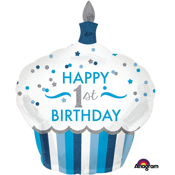 CUPCAKE FOLIEBALLONG- BLÅ