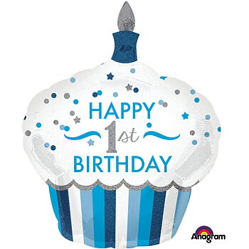 CUPCAKE FOLIEBALLONG- BLÅ