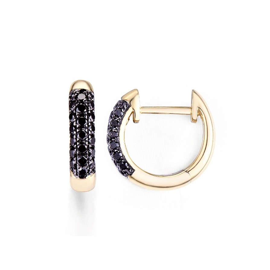 DIAMOND CREOLES PAVÉ PETITE BLACK