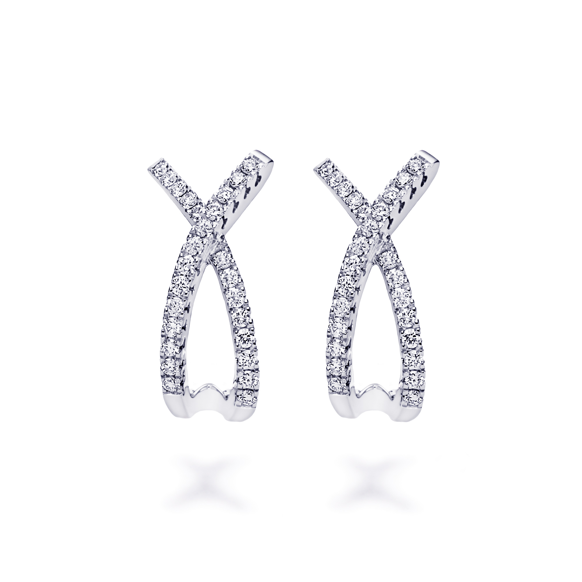 Diamantörhängen "criss-cross"