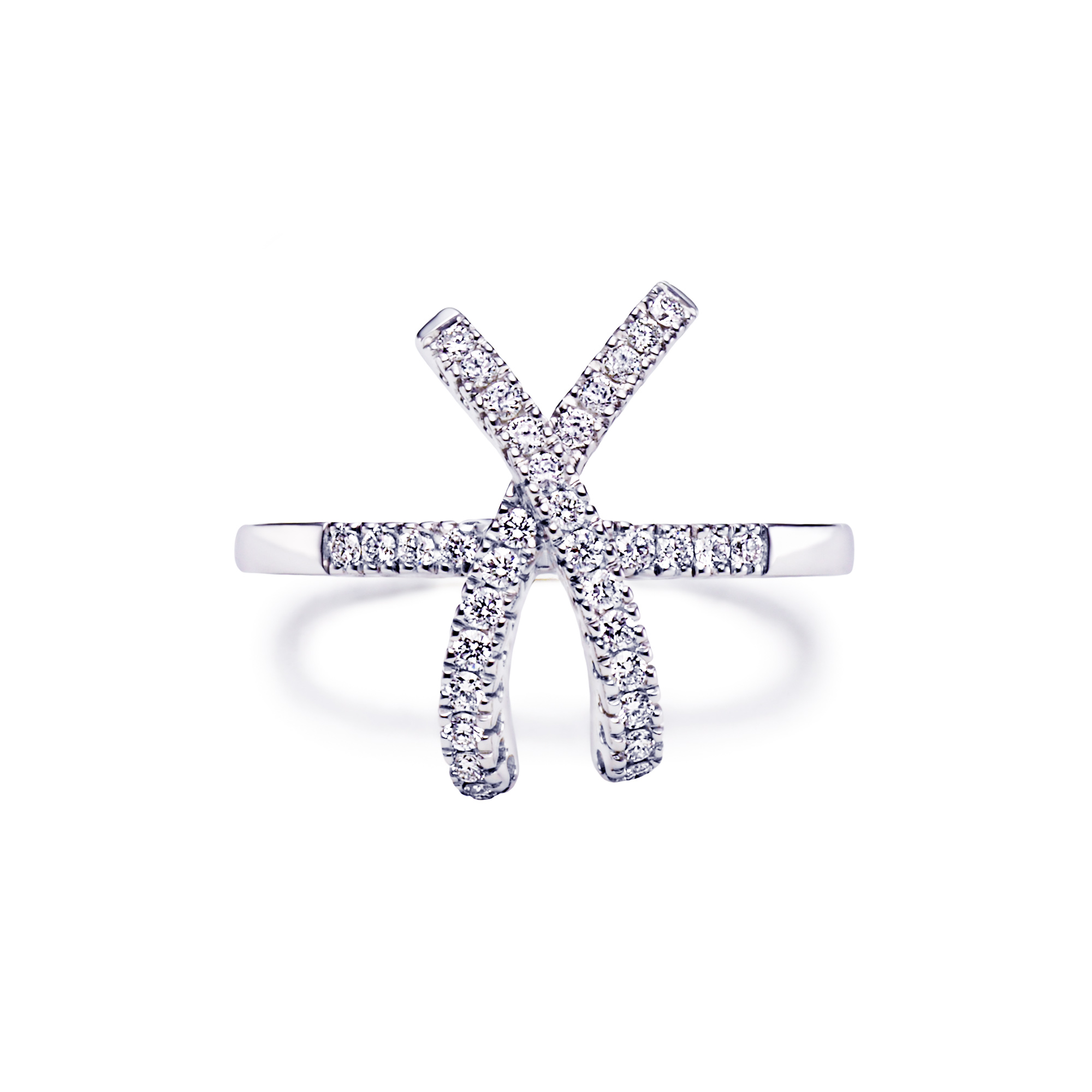 Diamantring "criss-cross"