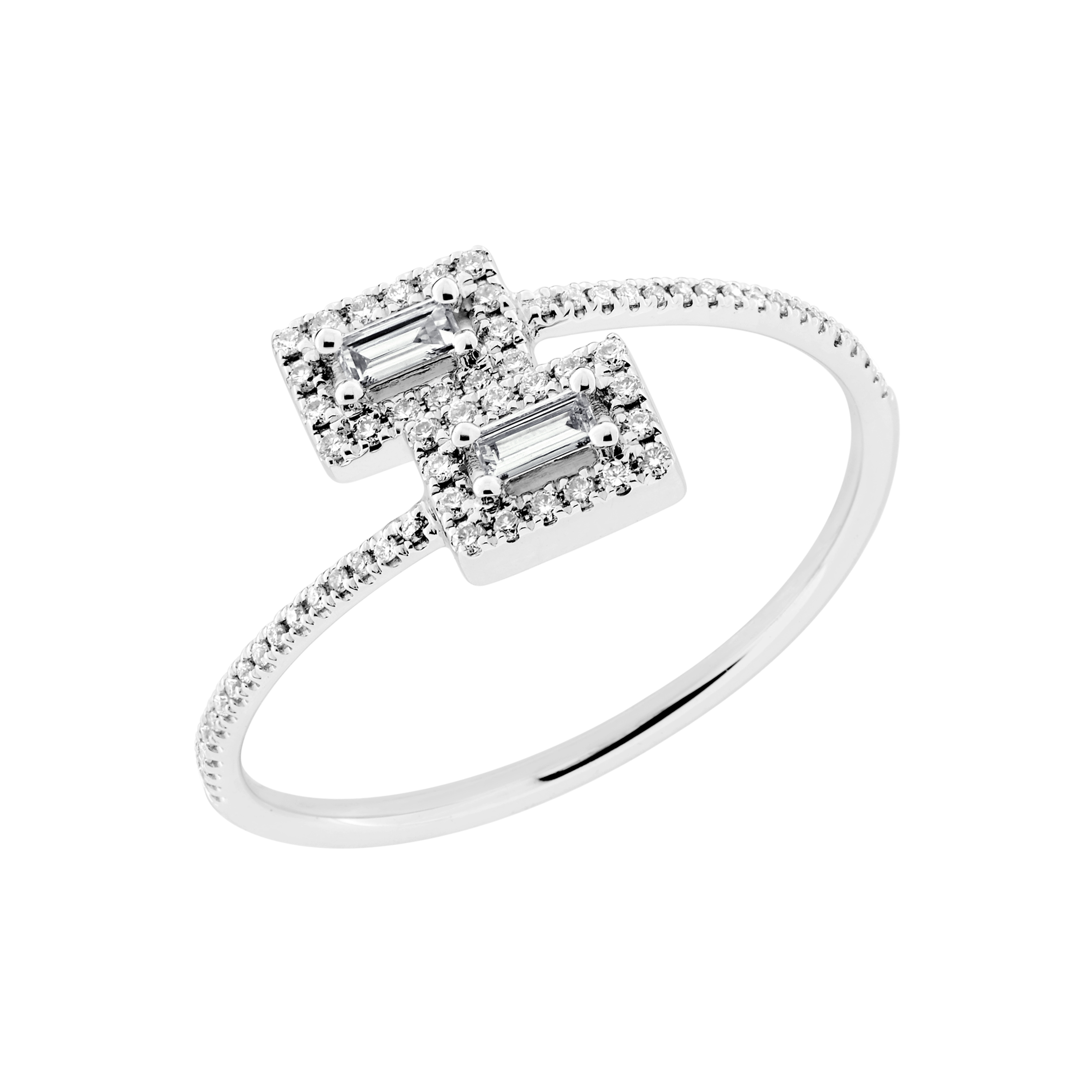 Diamantring baguette cut