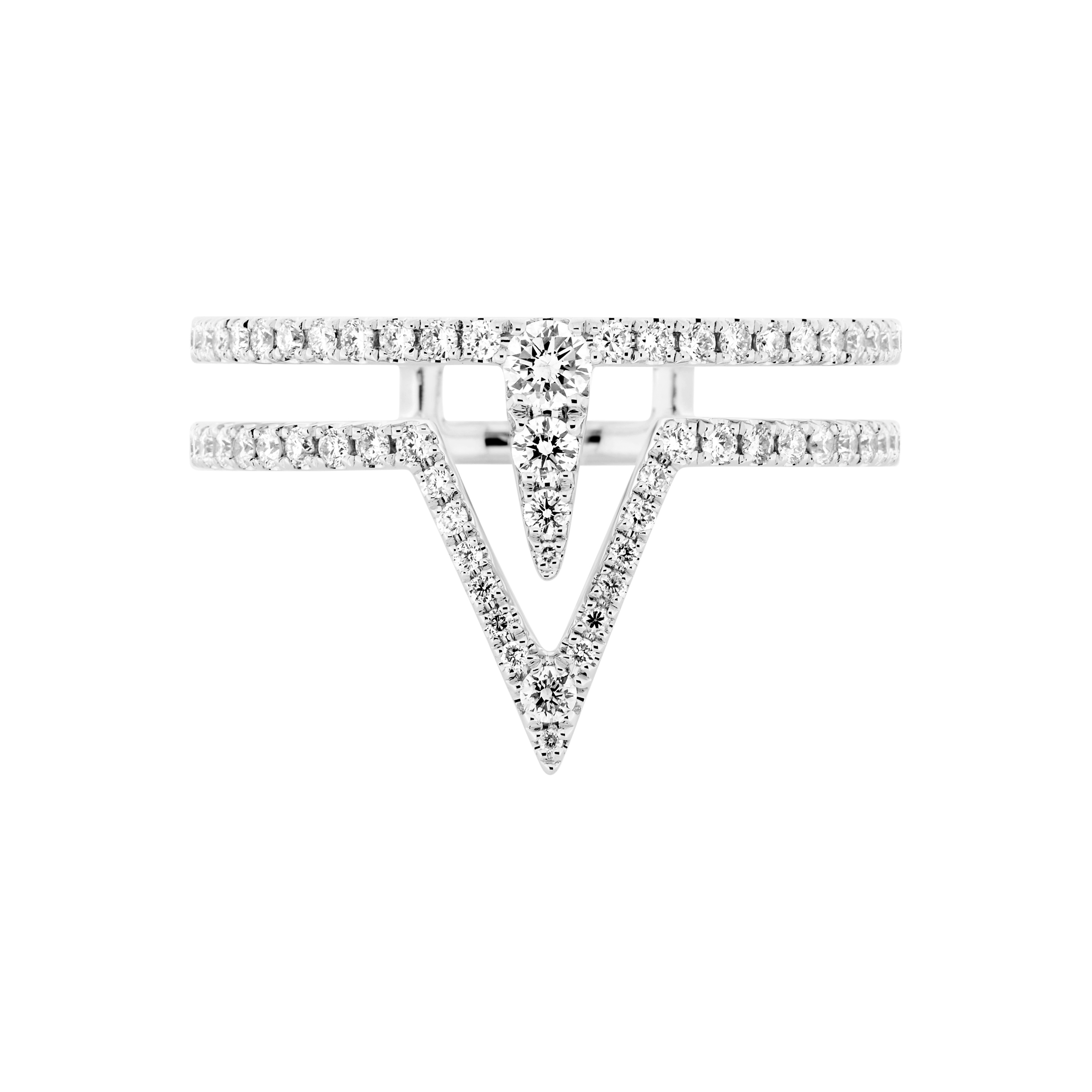 Diamond ring double spear - 2