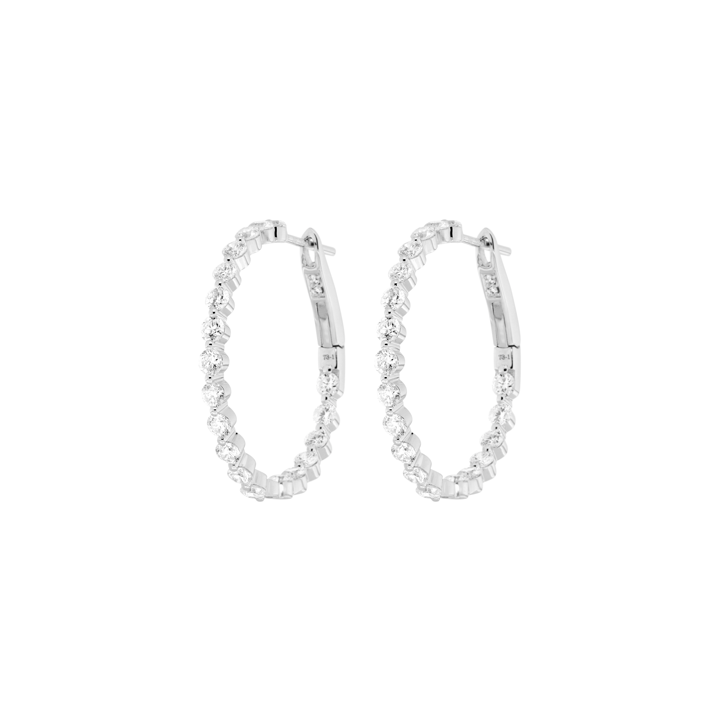 Diamond creoles  single prong large