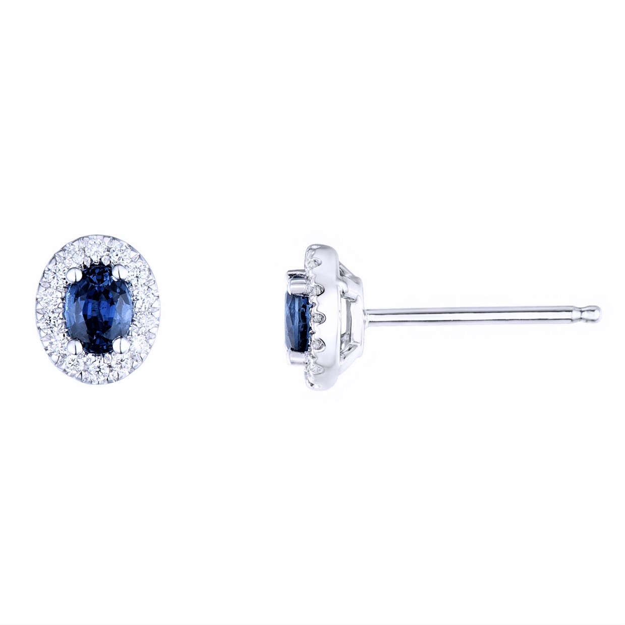 Sapphire oval diamond earrings