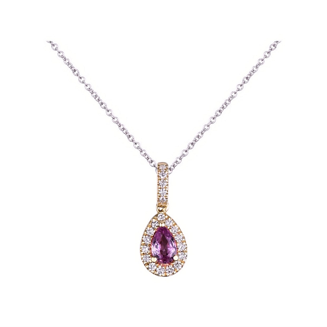 Sapphire pear diamond necklace - 2