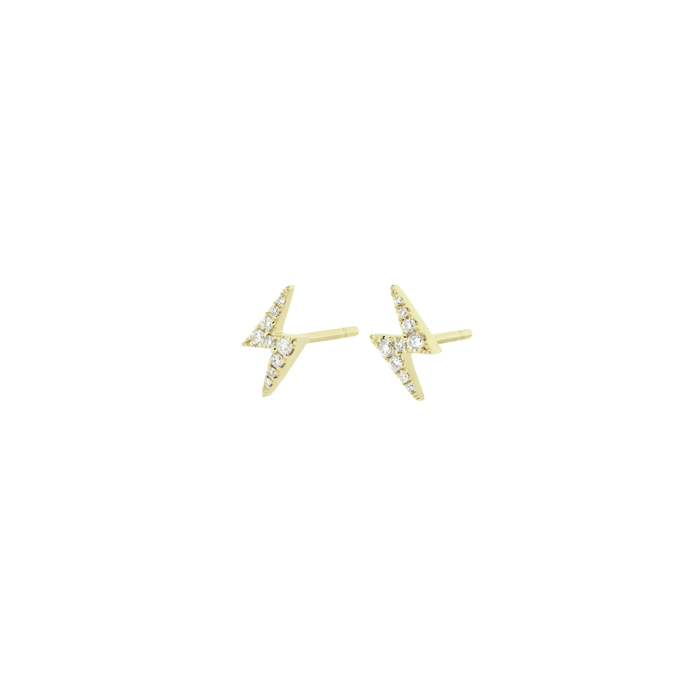 Petite diamond bolt earrings - 2