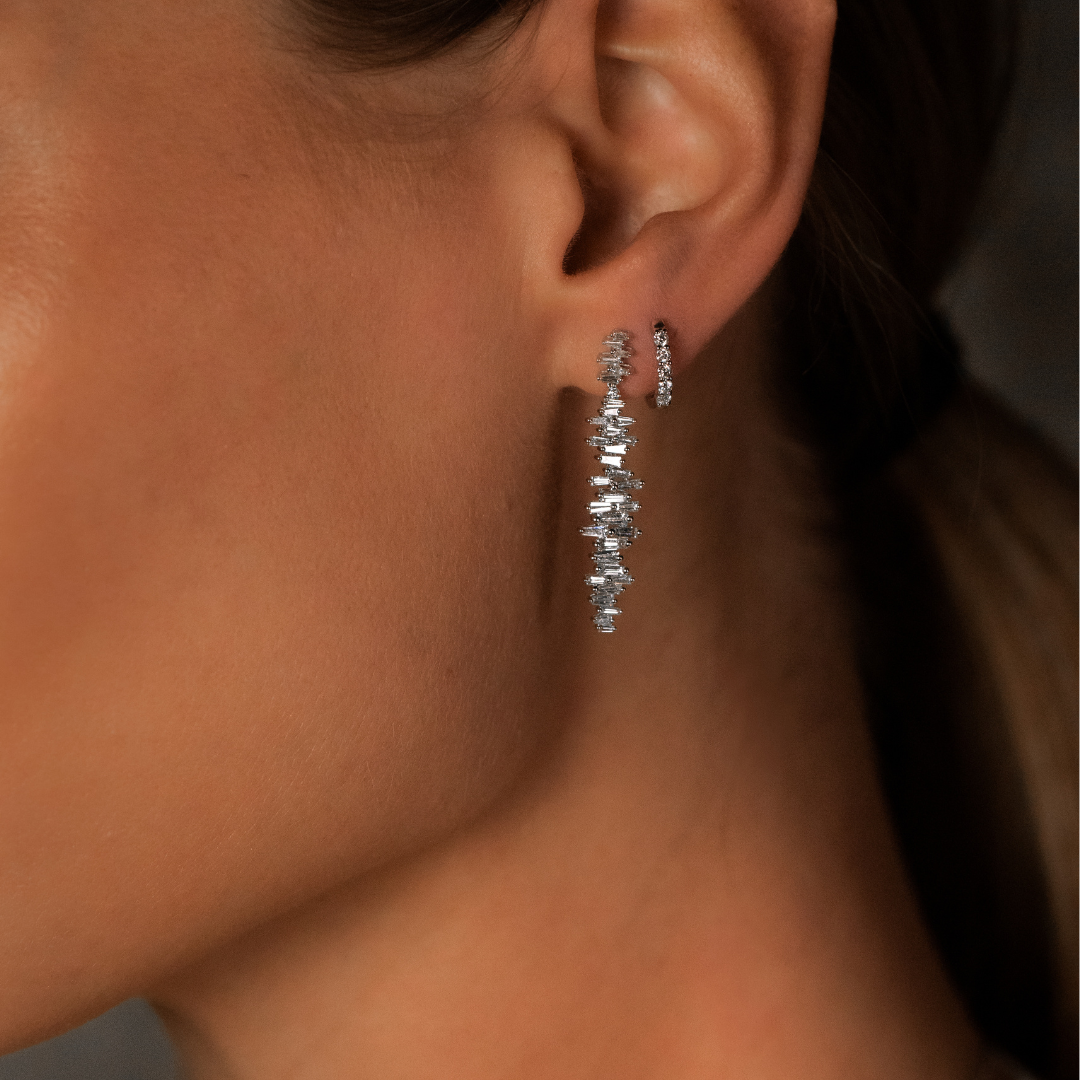 FROST BAGUETTE DIAMOND EARRINGS - 3
