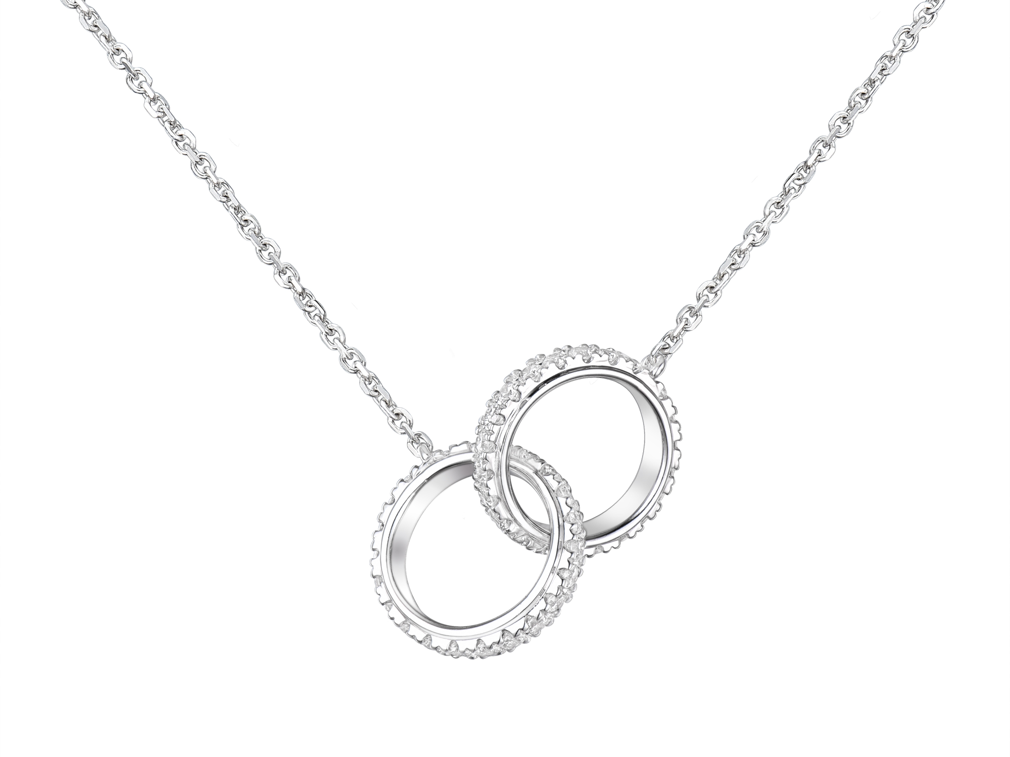 Diamond love necklace prongset