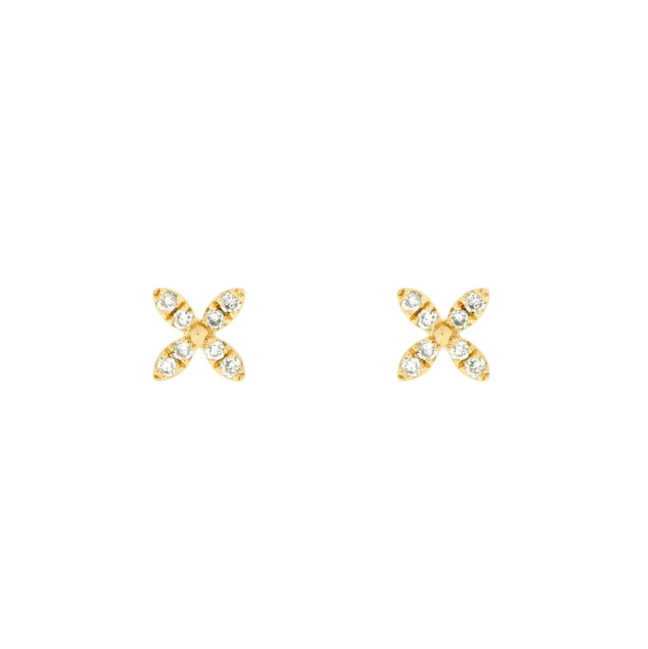FOUR-LEAF CLOVER DIAMOND STUDS