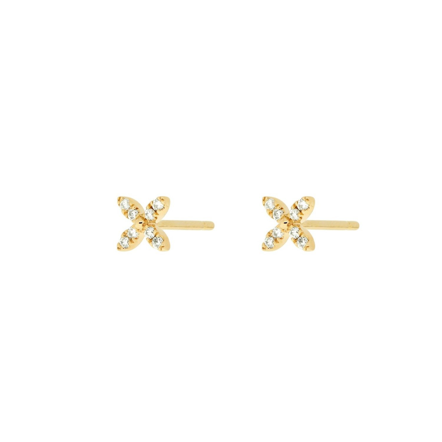 FOUR-LEAF CLOVER DIAMOND STUDS - 2